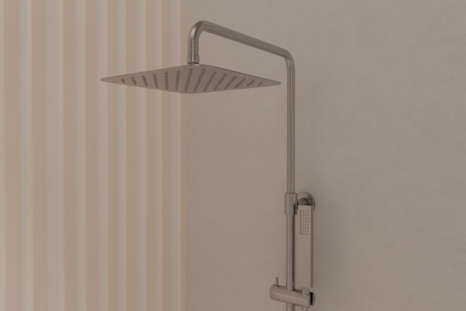 Figaro shower column in brushed nickel - side view