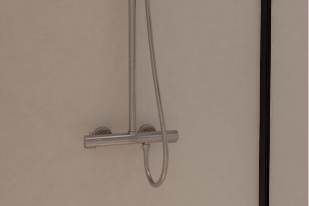 Figaro shower column in brushed nickel - top view