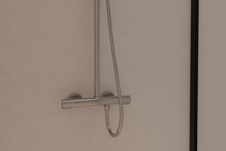 Figaro shower column in brushed nickel - top view