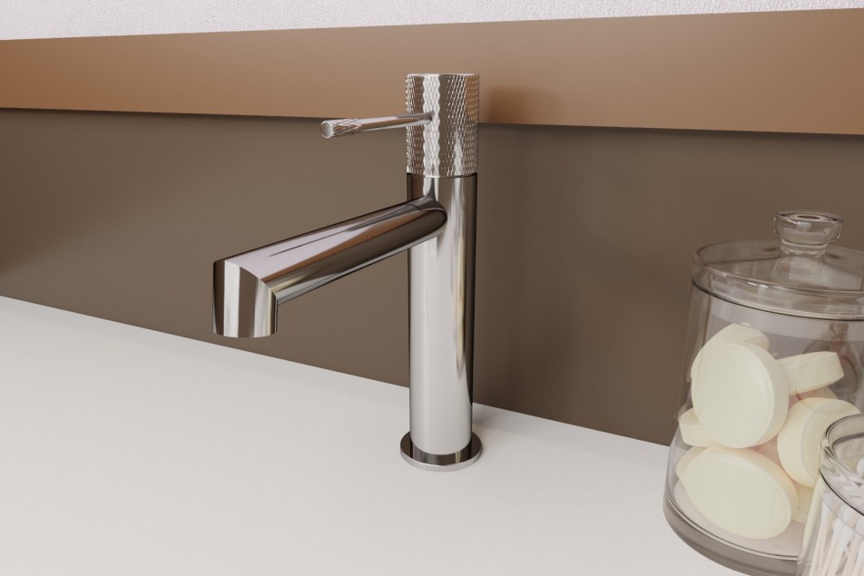 Drakar single lever basin mixer in chrome - front view