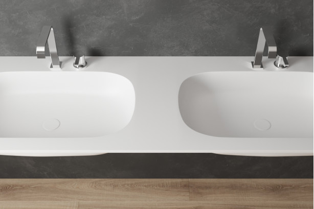 PARNAY double washbasin in Krion® top view