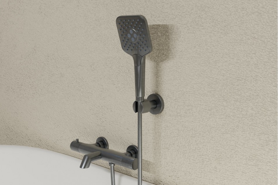 Drakar thermostatic mixer in carbon PVD - view of the knob