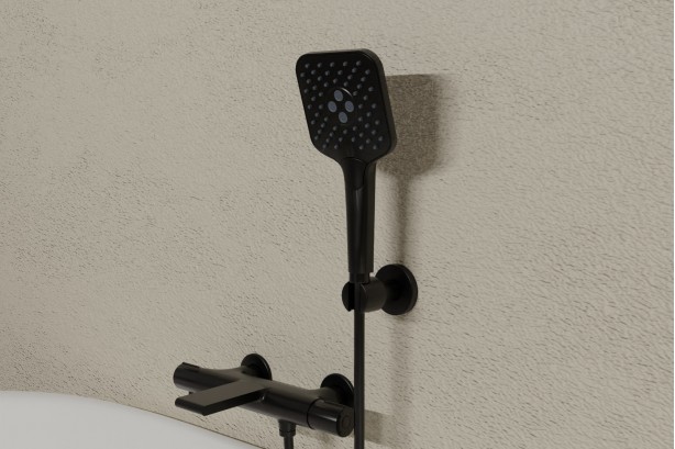 Mitigeur thermostatique Figaro noir mat - vue de côté