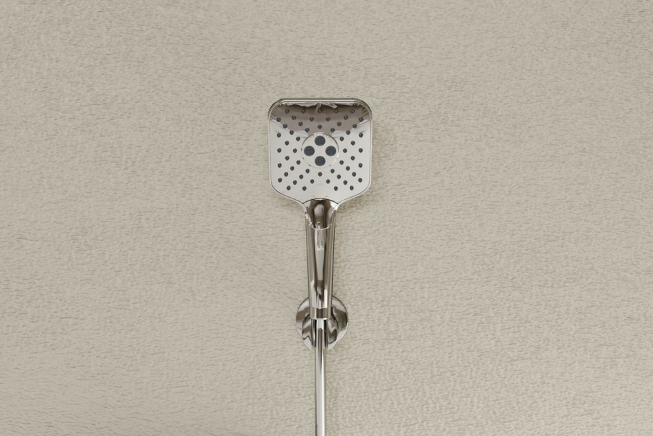 Hanaé chrome hand shower - side view