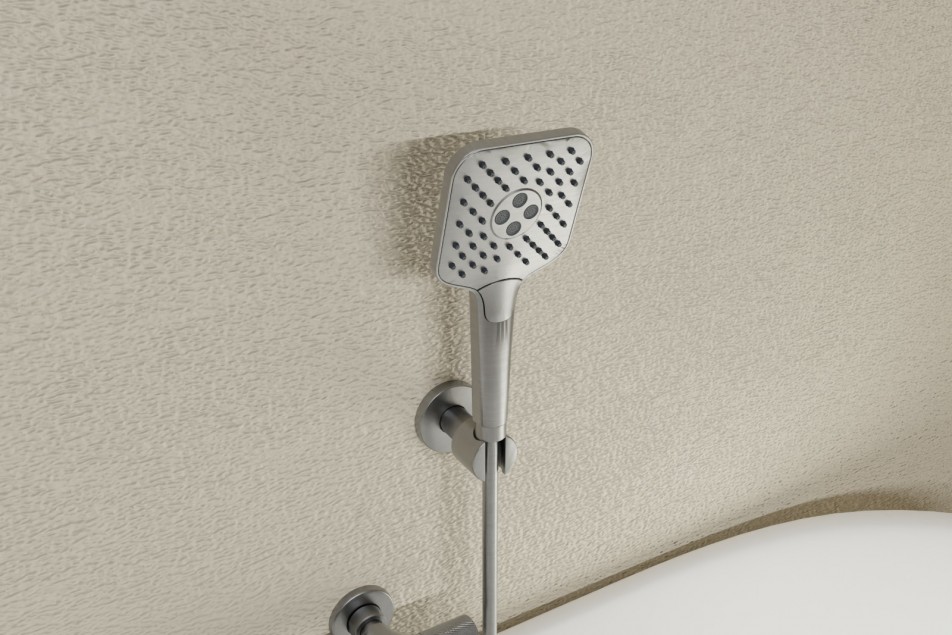 Hanaé gun PVD hand shower - side view