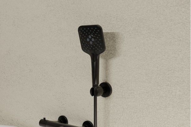 Hanaé matte black hand shower - side view