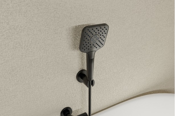 Hanaé matte black hand shower - side view