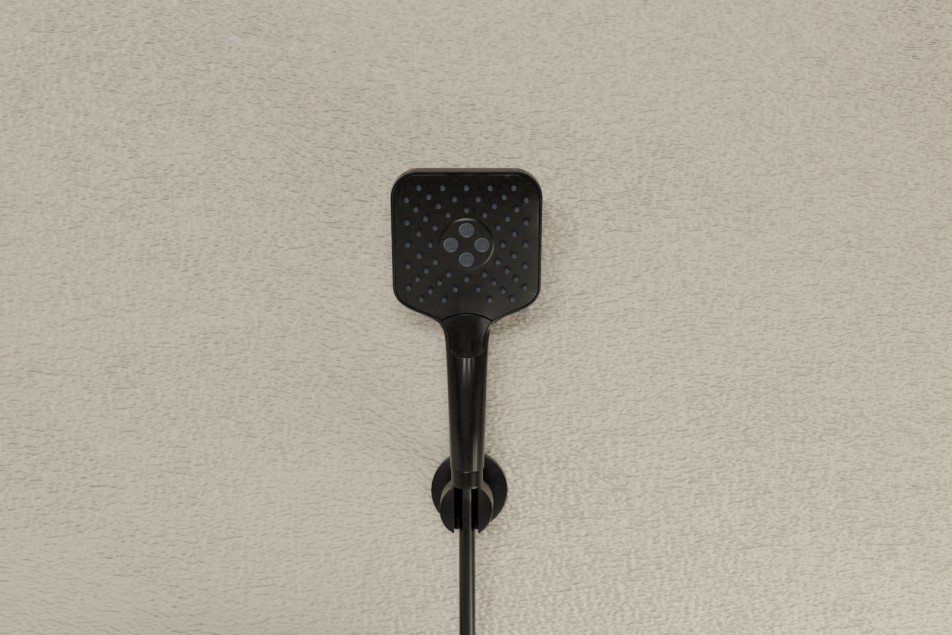 Hanaé matte black hand shower - front view