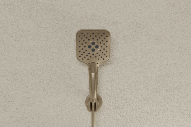 Hanaé hand shower in brushed gold - front view