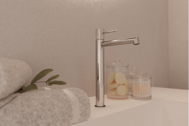 Mitigeur lavabo Drakar en chrome - vue de côté