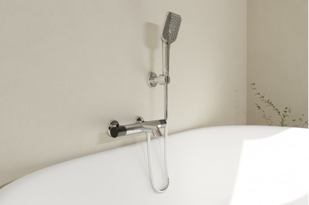 Drakar matt black bath and shower tap handle