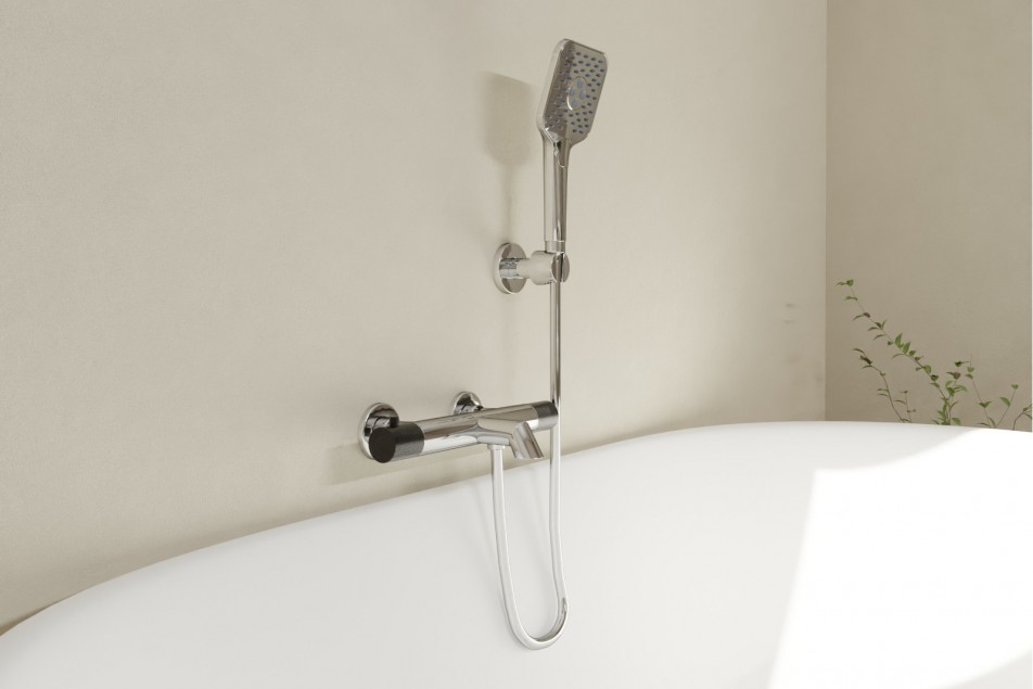 Drakar matt black bath and shower tap handle-other view