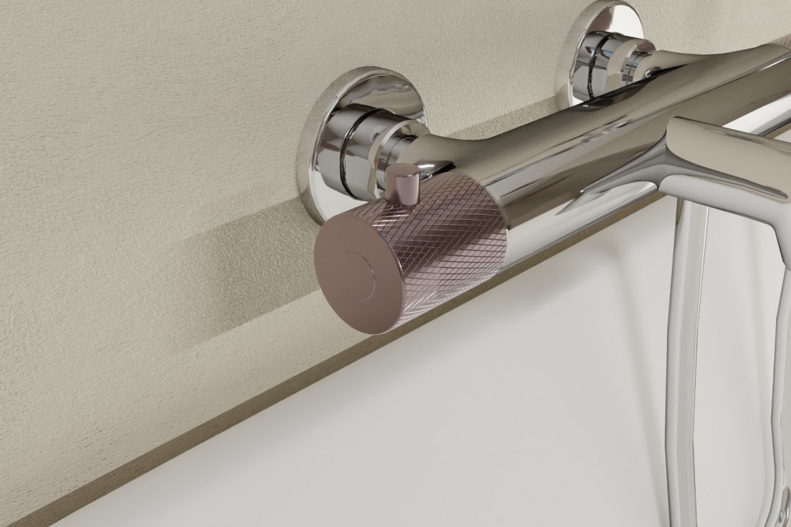 Handle for Drakar bath and shower mixer in champagne rosé