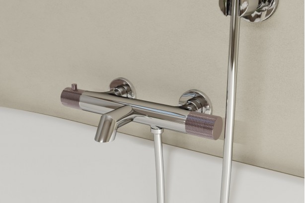 Handle for Drakar bath and shower mixer in champagne rosé - overview