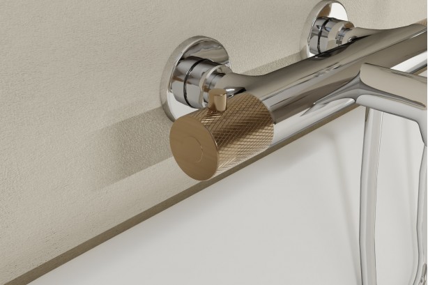 Drakar bath and shower faucet handle in brushed gold - O'Design