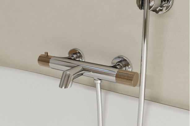 Drakar bath and shower faucet handle in brushed gold - O'Design