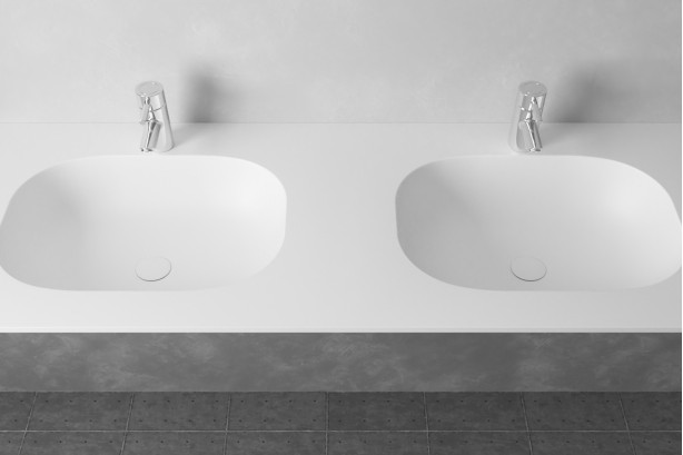 PENFRET double washbasin in Krion® top view