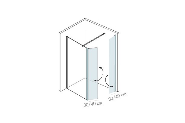 Neo pivoting shower screen, O'Design collection